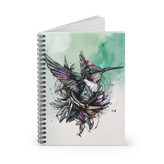 Spiral Notebook - Whispering Winds: The Ethereal Dance of a Hummingbird