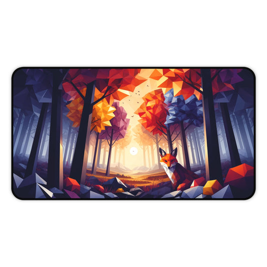 Gaming Desk Mat - Geometric Autumn Forest
