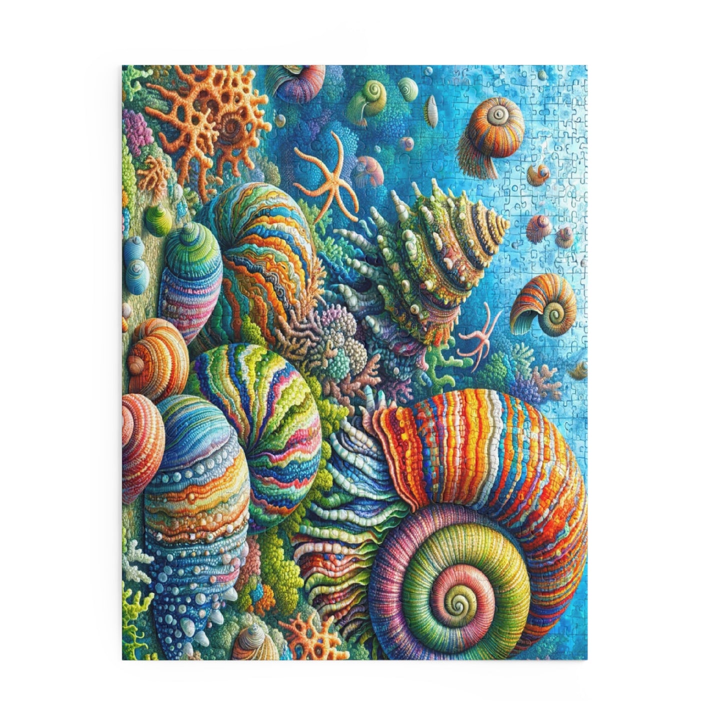 Vibrant Mollusk Mosaic - Custom Jigsaw Puzzle (120, 252, 500-Piece)