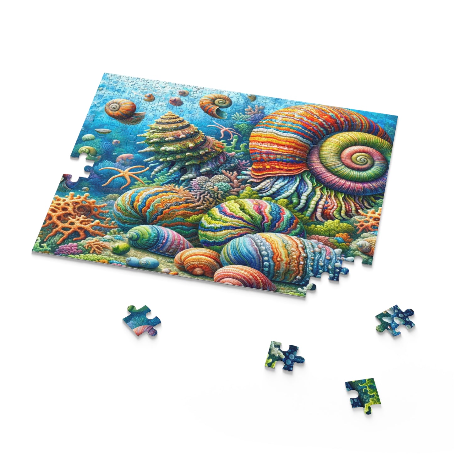 Vibrant Mollusk Mosaic - Custom Jigsaw Puzzle (120, 252, 500-Piece)