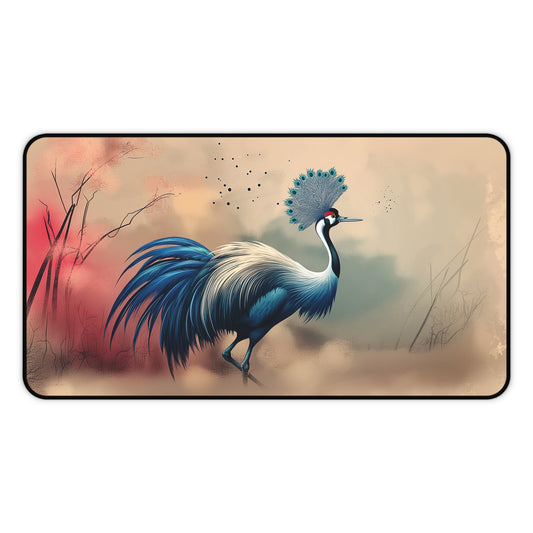 Gaming Desk Mat - Majestic Grey Crowned Crane
