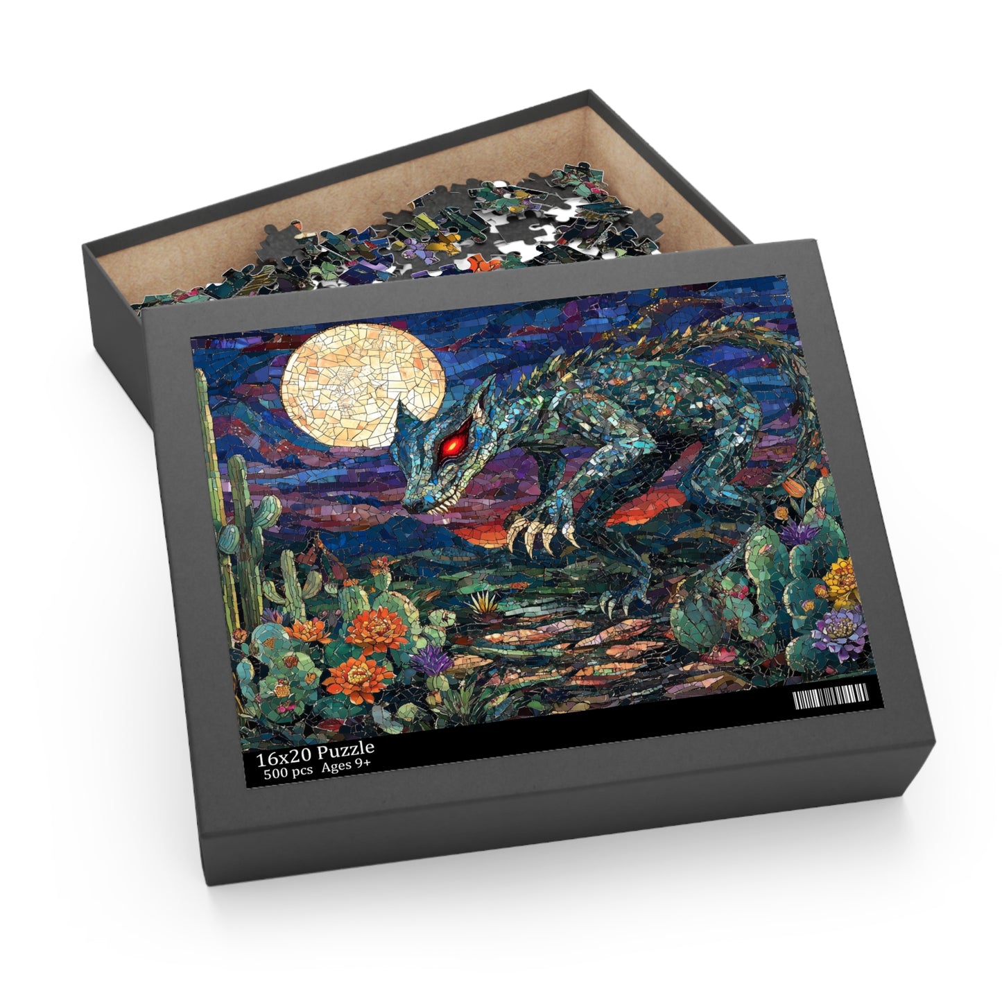 Moonlit Predator: The Chupacabra's Desert Hunt - Custom Jigsaw Puzzle (120, 252, 500-Piece)