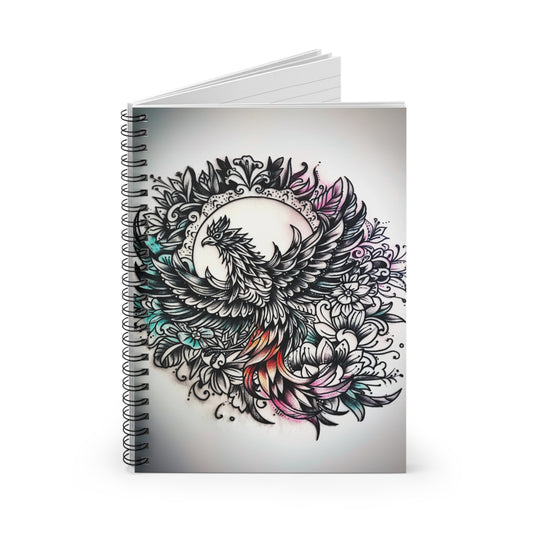 Spiral Notebook - Resurgence in Bloom: The Phoenix's Graceful Ascent