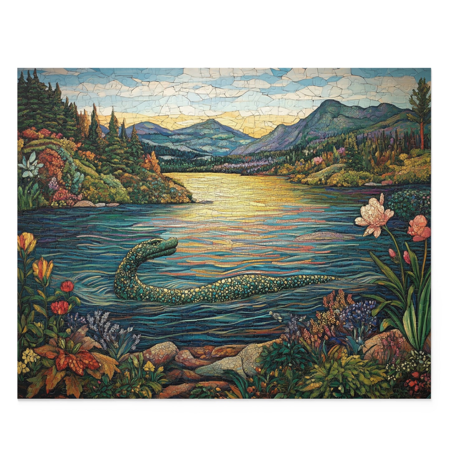 Mystery of Loch Ness Mosaic - Puzzle (120, 252, 500-Piece)
