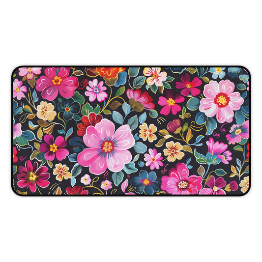 Gaming Desk Mat - Midnight Blooms