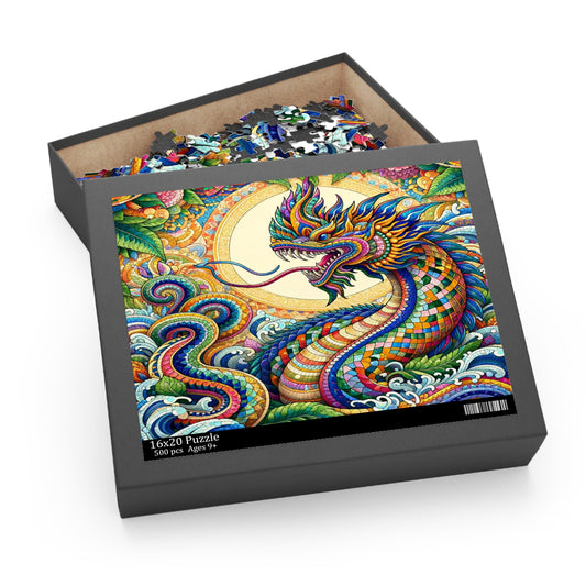 Naga's Realm: A Colorful Odyssey - Puzzle (120, 252, 500-Piece)