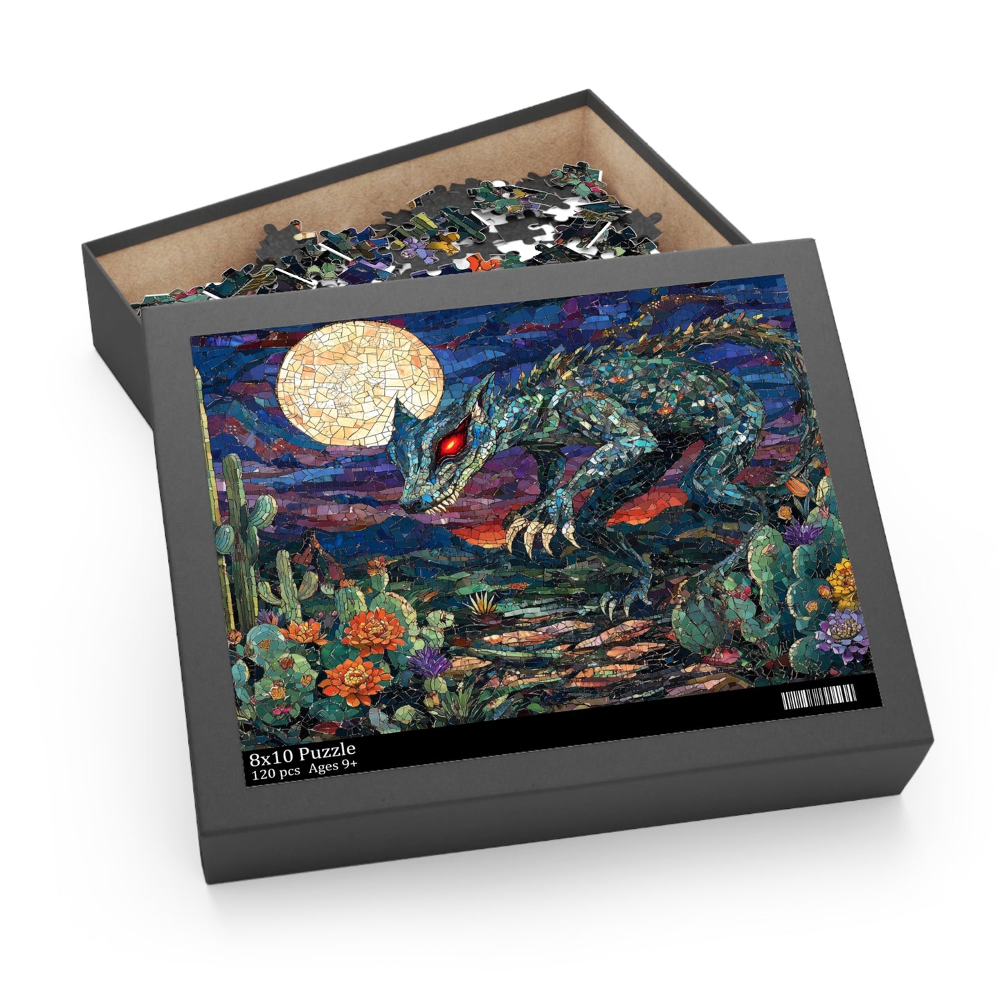 Moonlit Predator: The Chupacabra's Desert Hunt - Custom Jigsaw Puzzle (120, 252, 500-Piece)