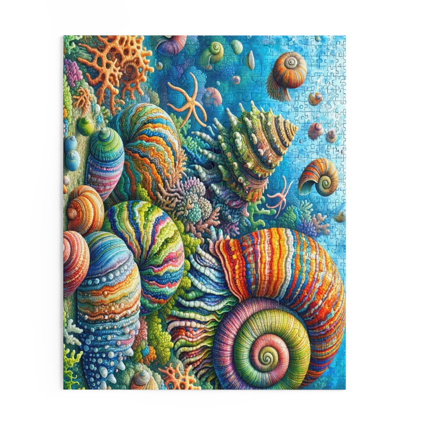 Vibrant Mollusk Mosaic - Custom Jigsaw Puzzle (120, 252, 500-Piece)
