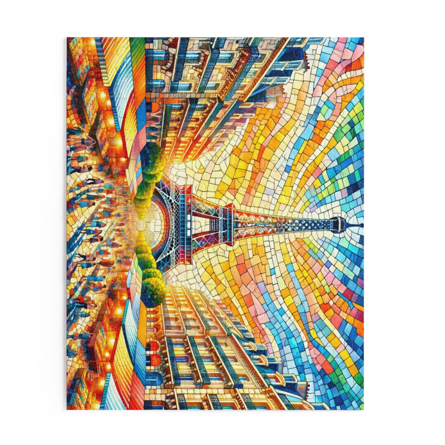 Parisian Splendor: Vibrant Mosaic of the Eiffel Tower - Puzzle (120, 252, 500-Piece)