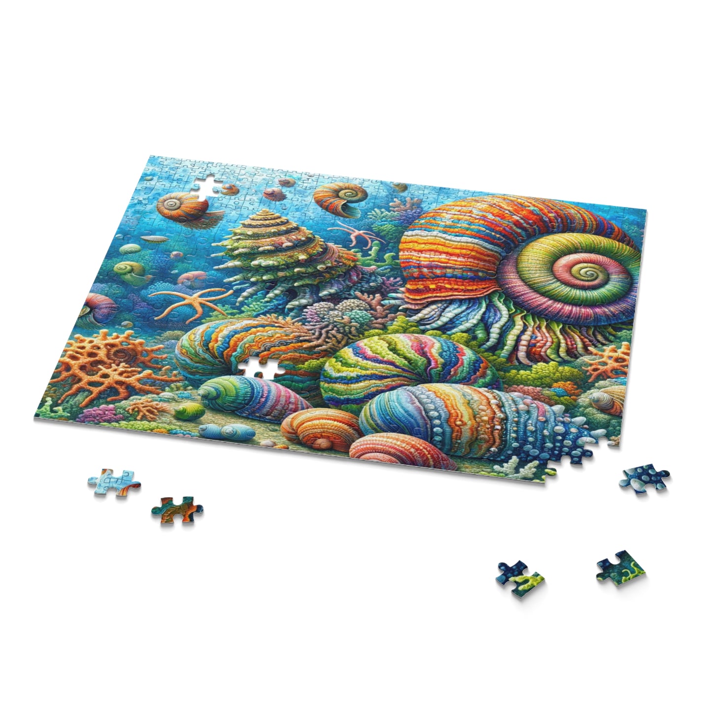Vibrant Mollusk Mosaic - Custom Jigsaw Puzzle (120, 252, 500-Piece)